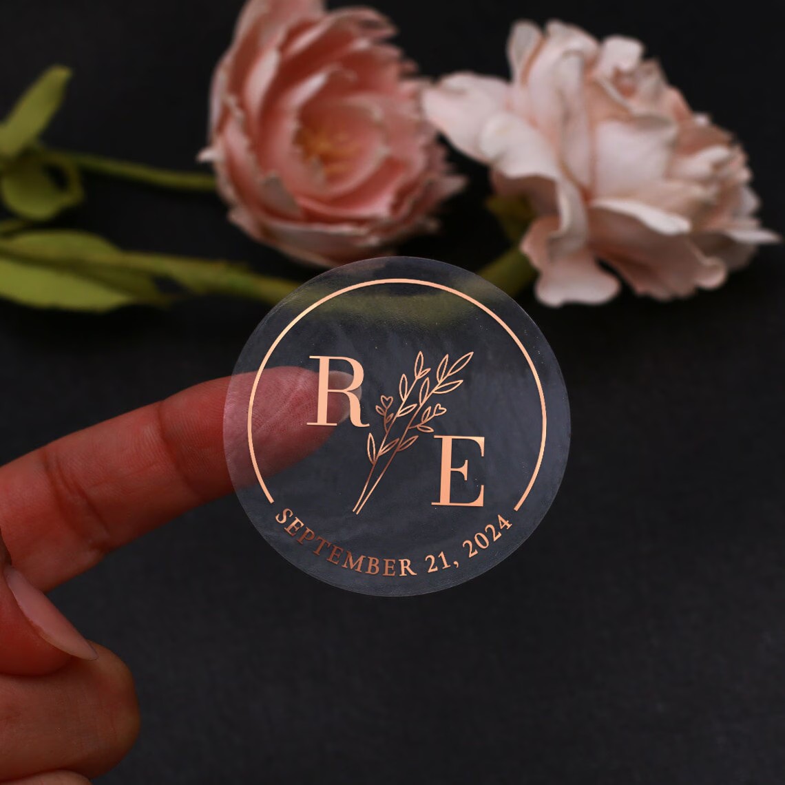 Wedding Envelopes - Adesivi Botanici Trasparenti per Matrimonio, Sigilli